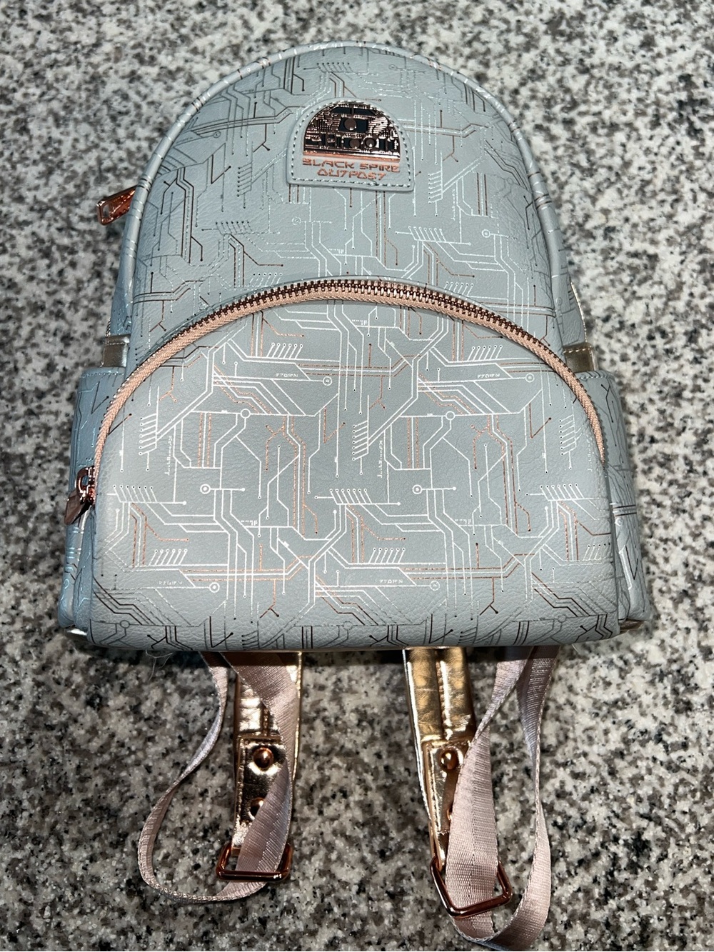 Star Wars Metallic Light Blue Mini Backpack with Rose Gold Accents - Picture 1 of 8